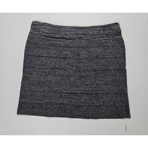 Derek Heart Skirt Women M Gray Knit Bandage Mini Bodycon Casual Textured